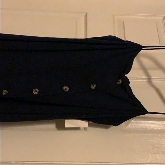 Navy blue Maxi Spaghetti strap dress - Picture 2 of 5